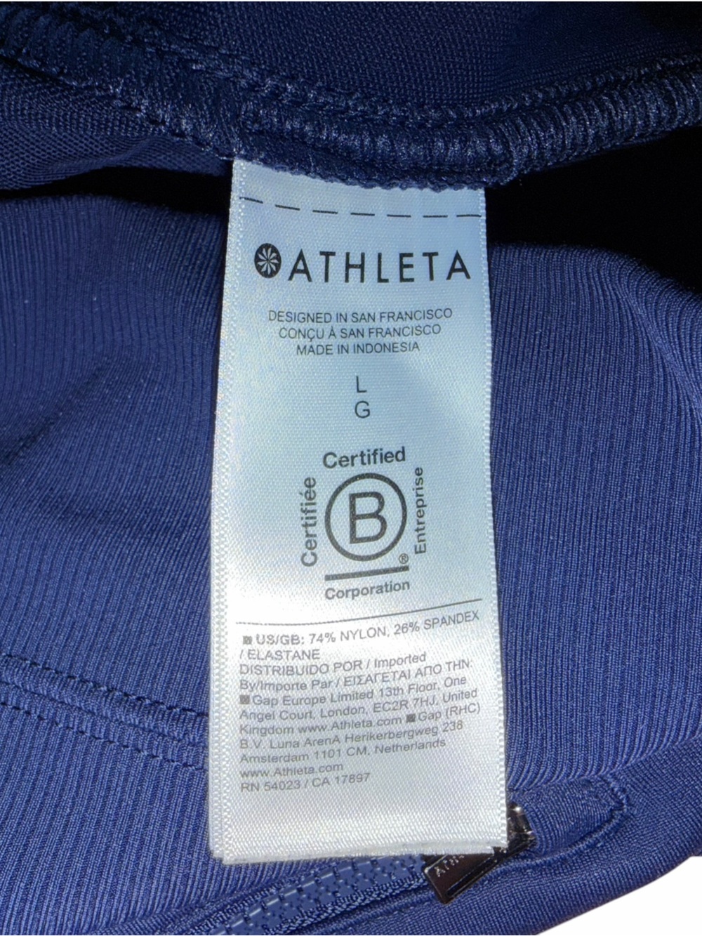Athleta Venice Wide Leg Travel Pants Eclipse with Racer Stripe Women’s L - Picture 10 of 10